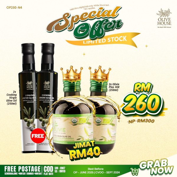 2 Olivie Plus + Free 2 Cooking Virgin Oil