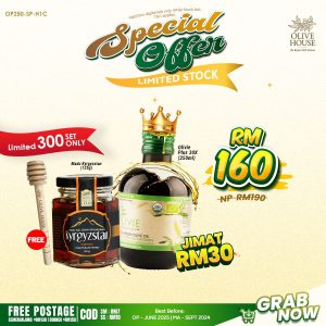 Olivie Plus 30x + Madu Kyrgyzstan 125g + free 1 honey dipper