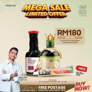 Olivie Plus + Jus Pati Delima Pekat + Free Ubat Gigi Garam Bukit