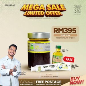 Olivie Power Up 340g + Free Olivie Mini + Free Ubat Gigi Daun Zaitun