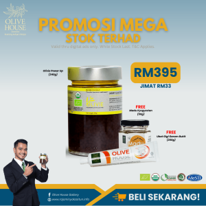 Olivie Power Up 340g + Free 1 Madu Kyrgysztan + Free 1 Ubat Gigi Garam Bukit